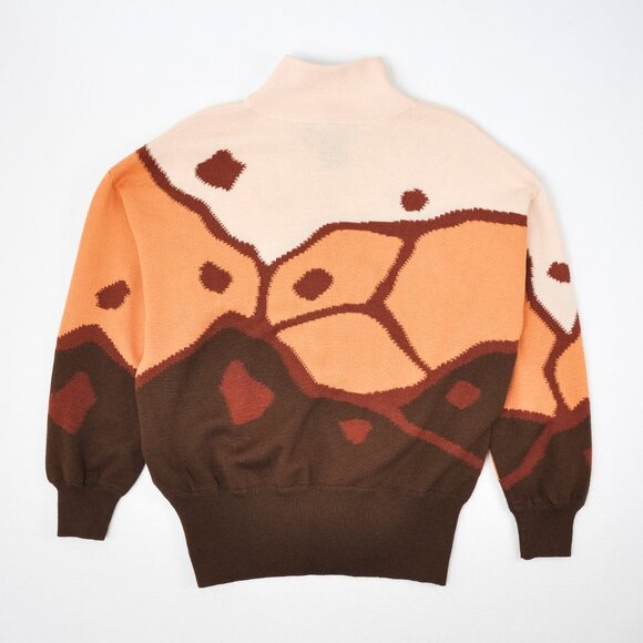 1980s Escada Abstract Wool Knit Sweater | Size L/XL - Picture 7 of 9